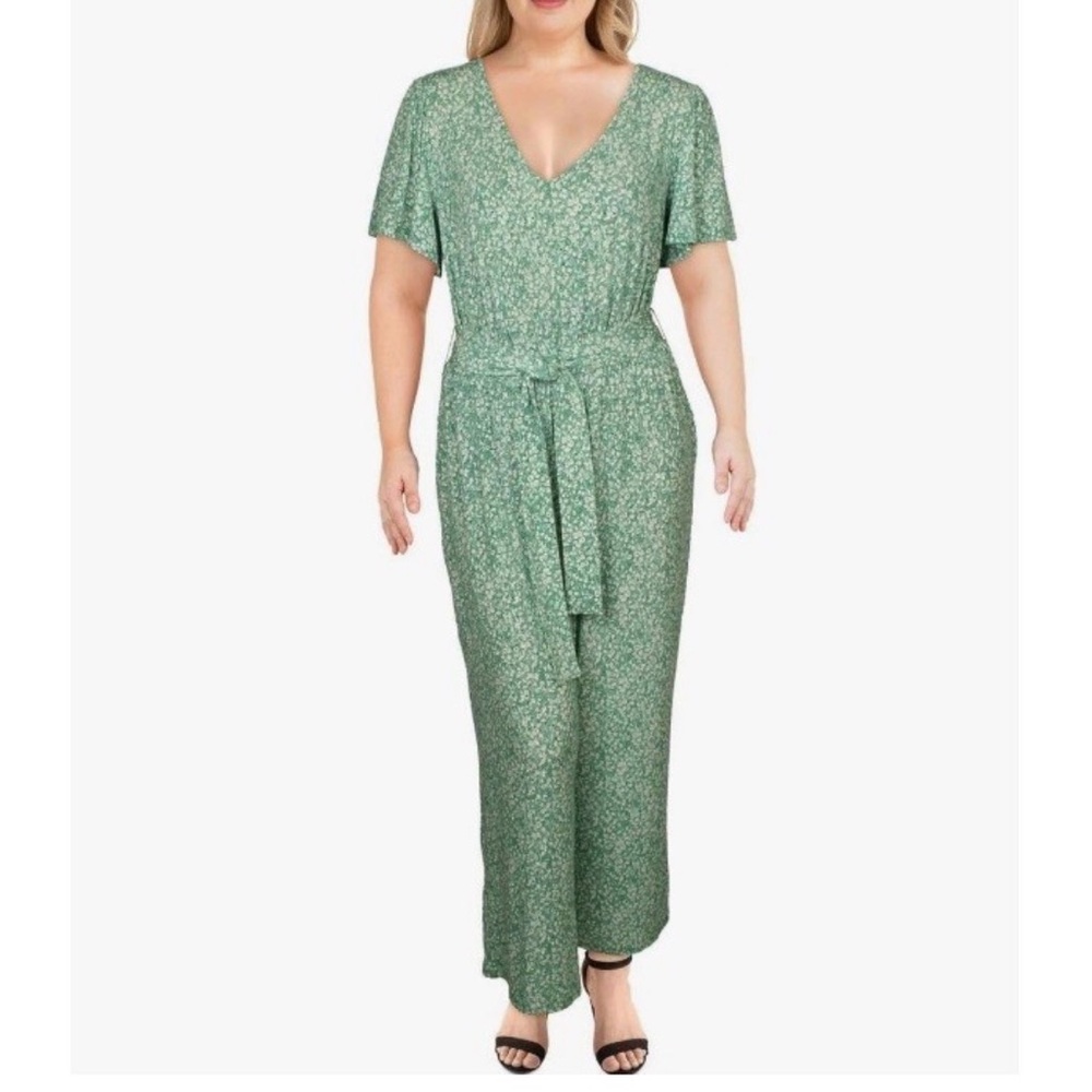 1. State Green Patterned Jumpsuit